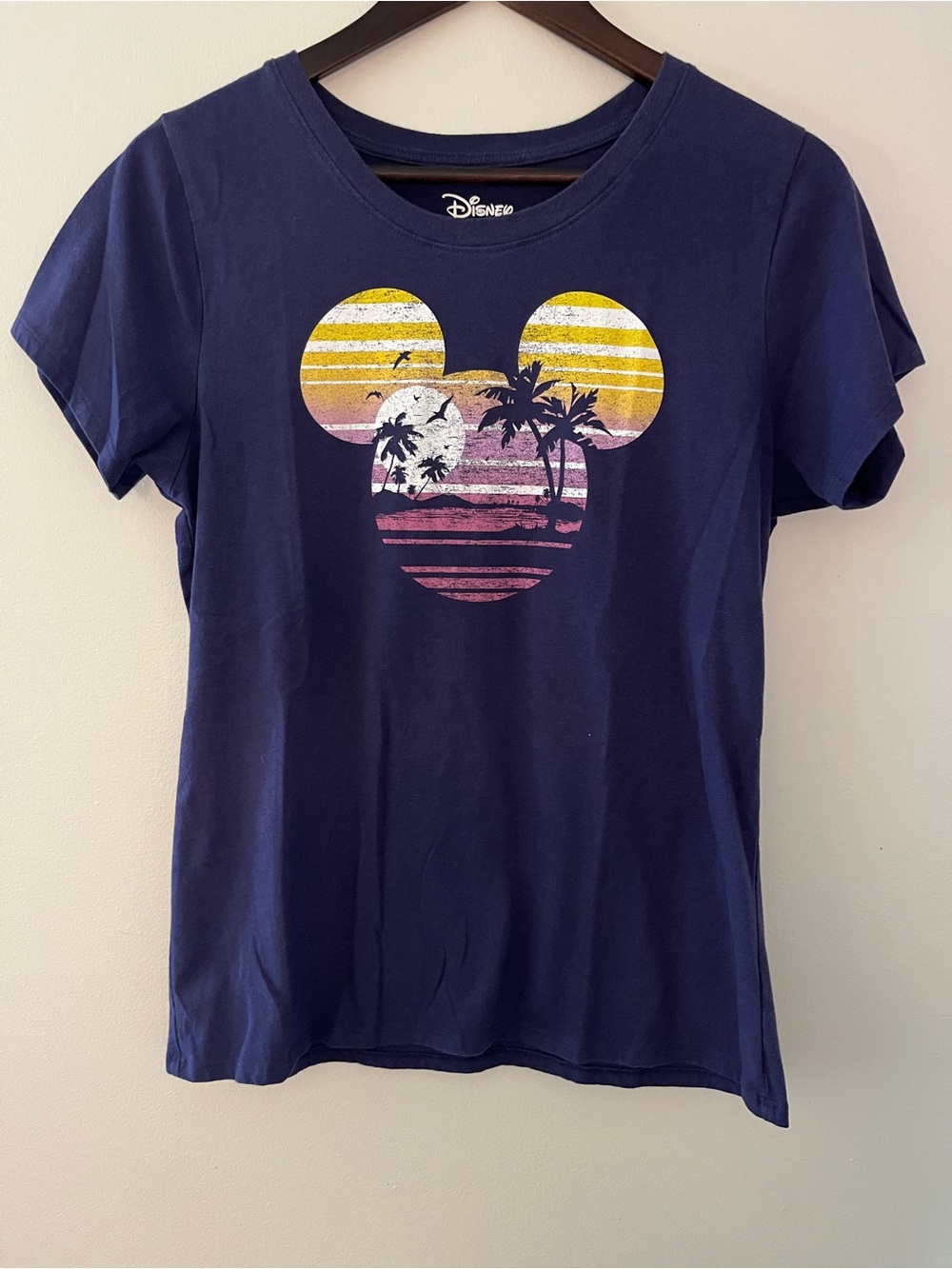 Disney Graphic Tee Mickey Tropical Sunset